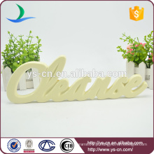 Placa de placa de cerâmica de forma de letra para decoração